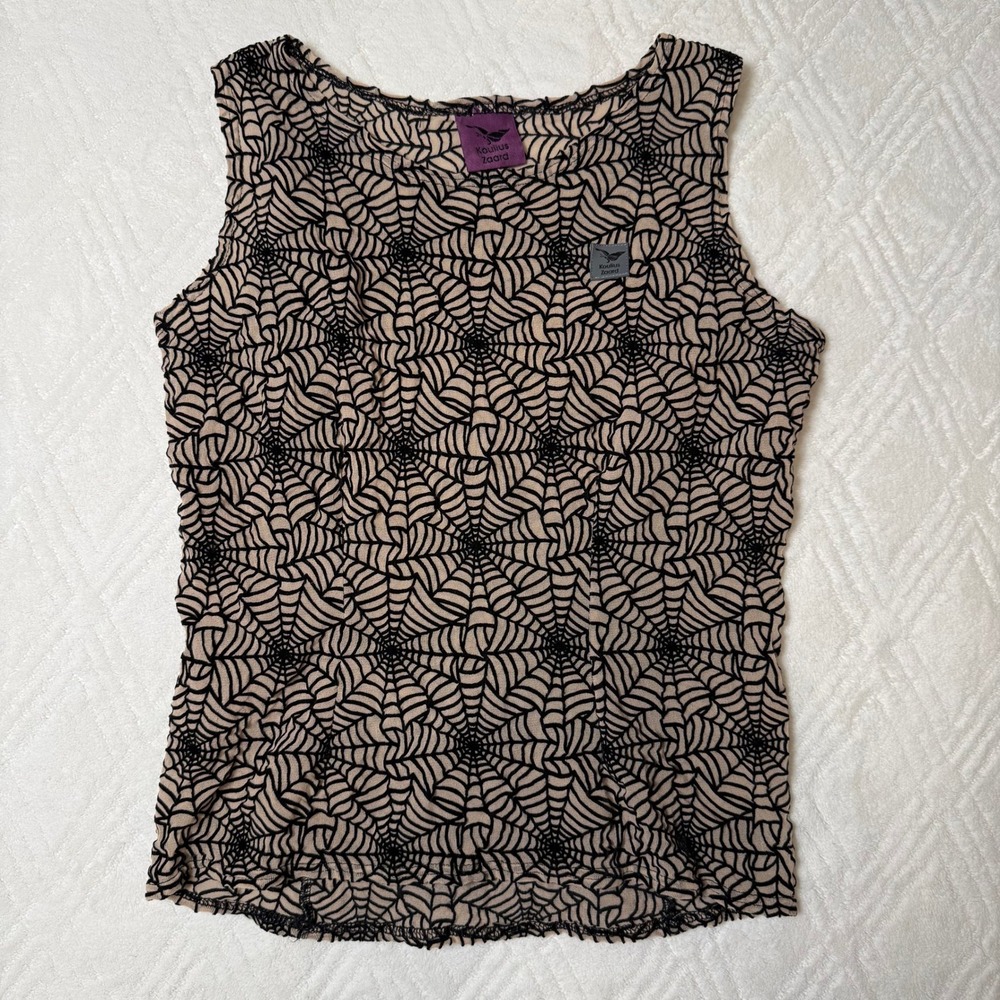 Goth Y2K Vintage Koulius Zaard M Spiderweb Cycling Jersey Sleeveless USA